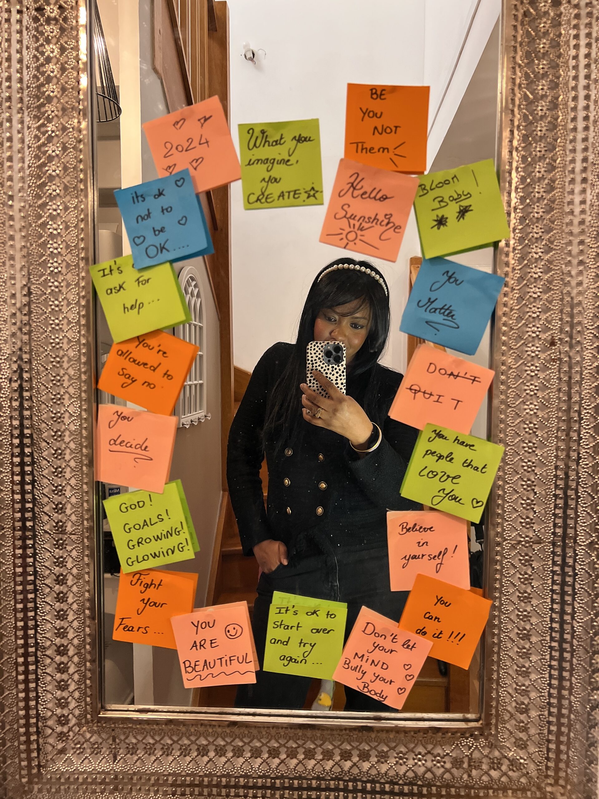 Positive Affirmations Mirror Selfie Happy New Year 2024 02
