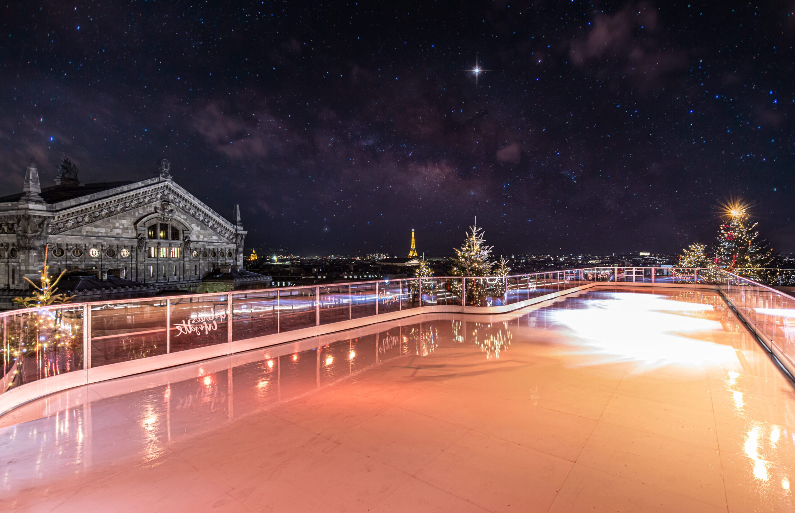 Patinoire Galeries La Fayette Haussmann Paris Terrasse