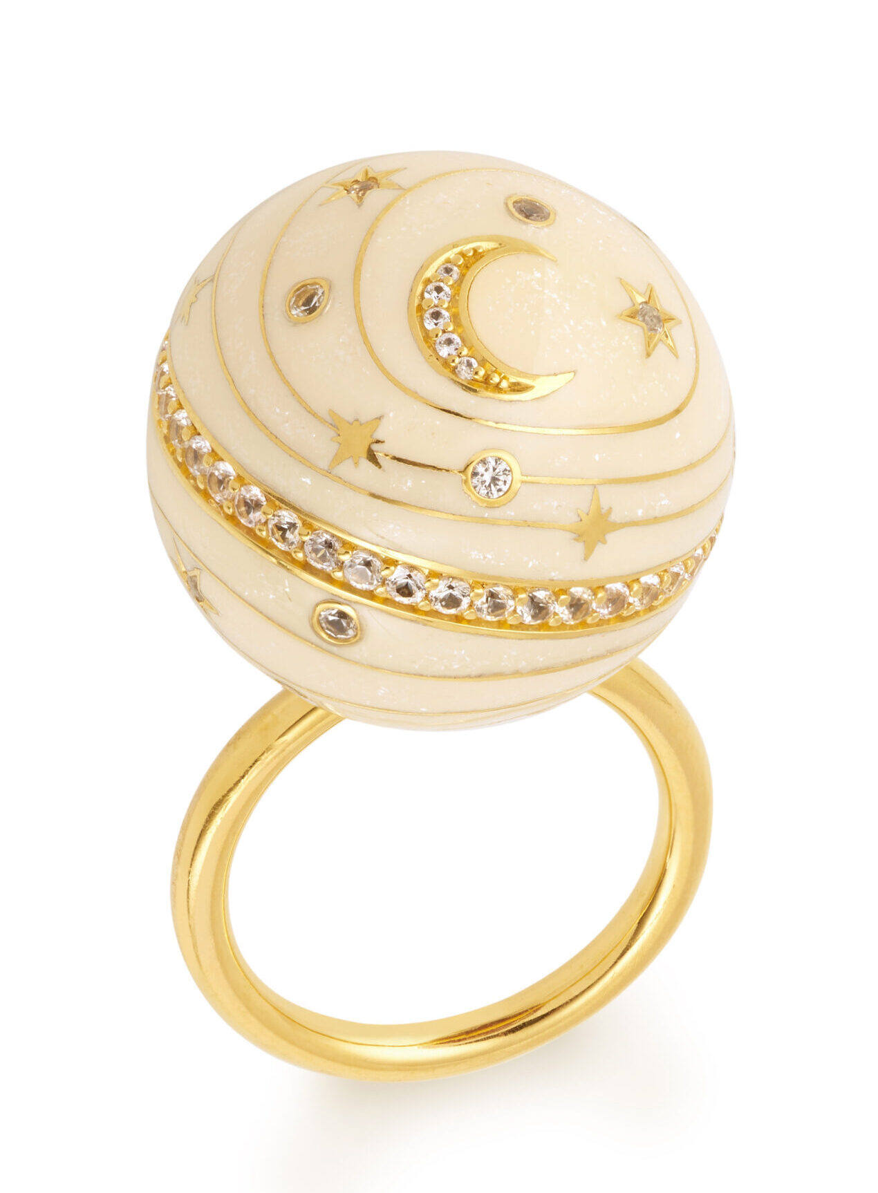 Sandrine Barabinot Bague bubble Circle creme