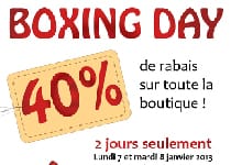 Boxing Day chez Fringues & Cie : les 7 et 8 janvier 2013, 40% de rabais sur toute la boutique !