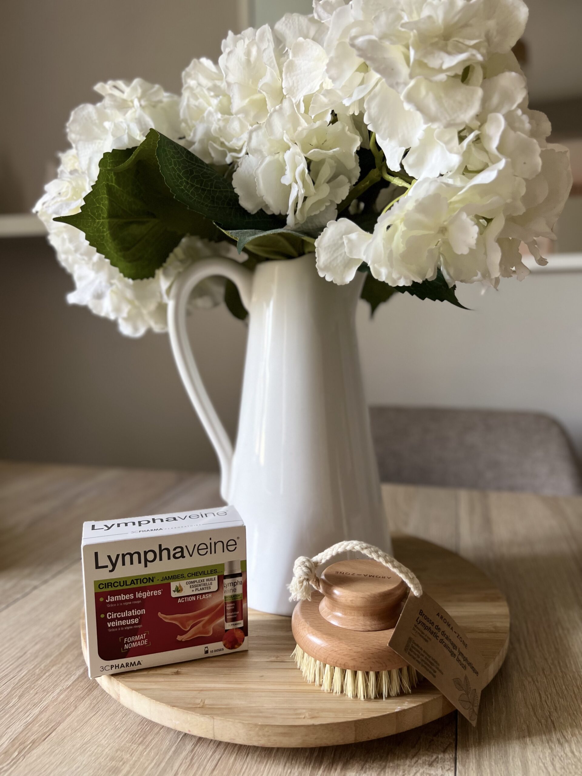 monodoses Lymphaveine 3CPharma Brosse de drainage lymphatique en bois aroma zone