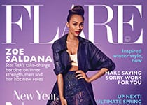 Zoe Saldana en Jean Paul Gaultier pour FLARE Magazine